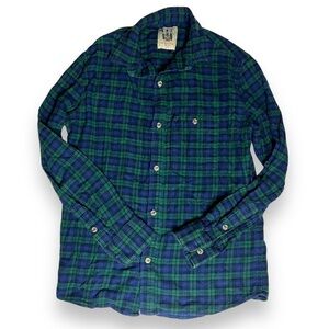 Kiel James Patrick Shirt Mens XS Green Tartan Plaid Cozy Cabin Flannel Cotton